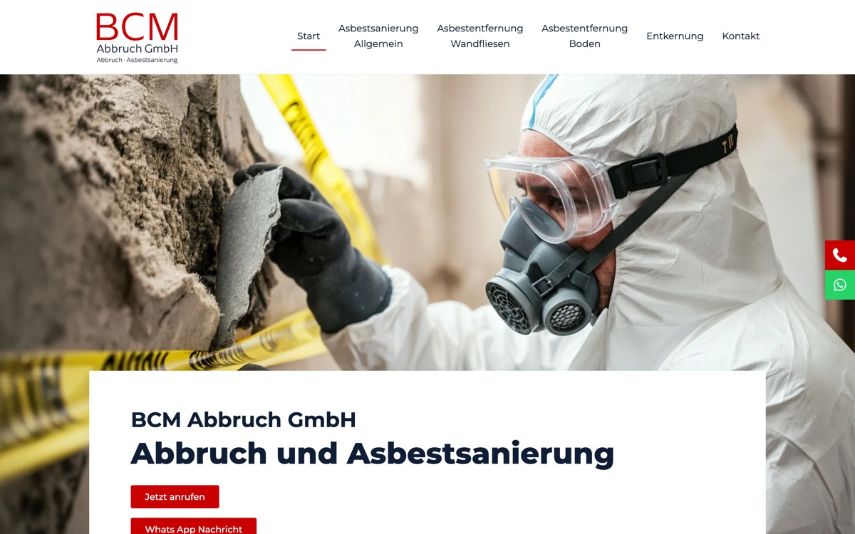 BCM Abbruch GmbH: Neubau mit 27 unveränderten Adressen und einem Formular, das es vorher gar nicht gab.