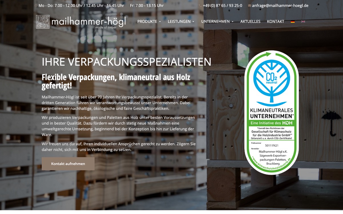 Startseite von mailhammer-hoegl.de